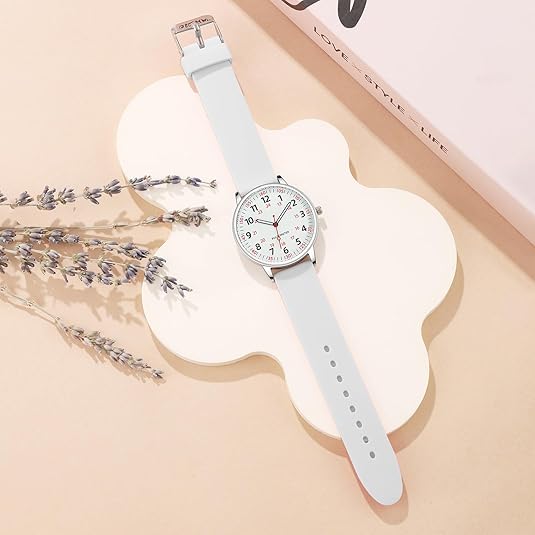Essential healthcare analog watch, waterproof and featuring a soft, hygienic silicone band.