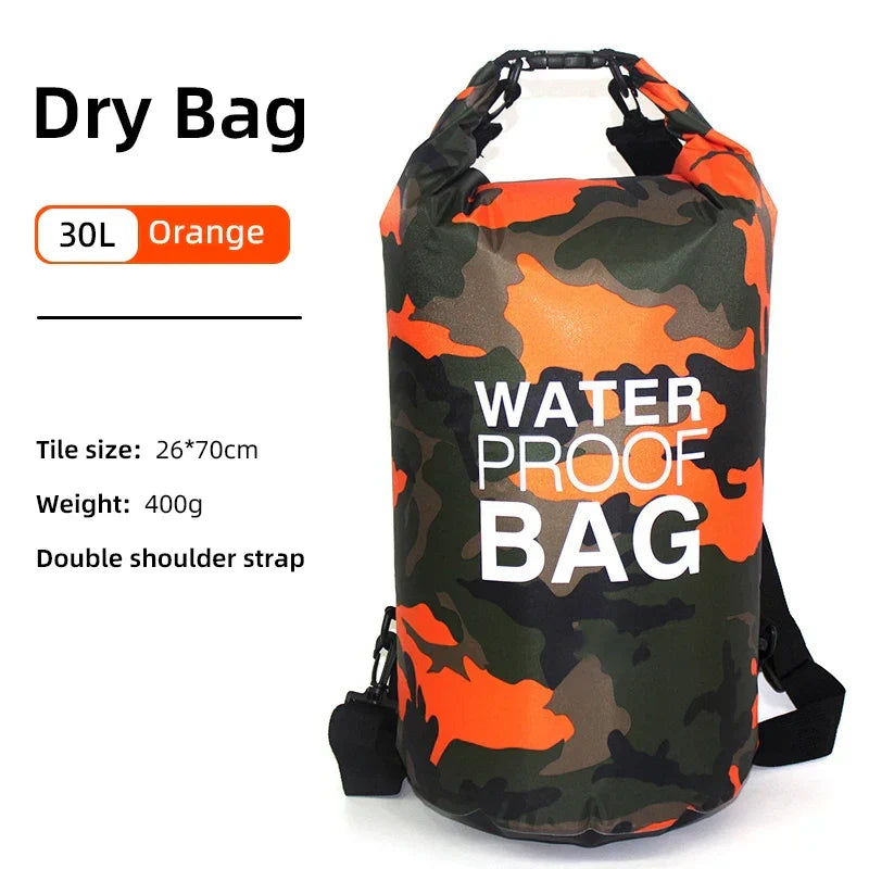 Unisex waterproof dry bag backpack for all outdoor activities: kayaking, hiking, beach. Wet/dry included.
