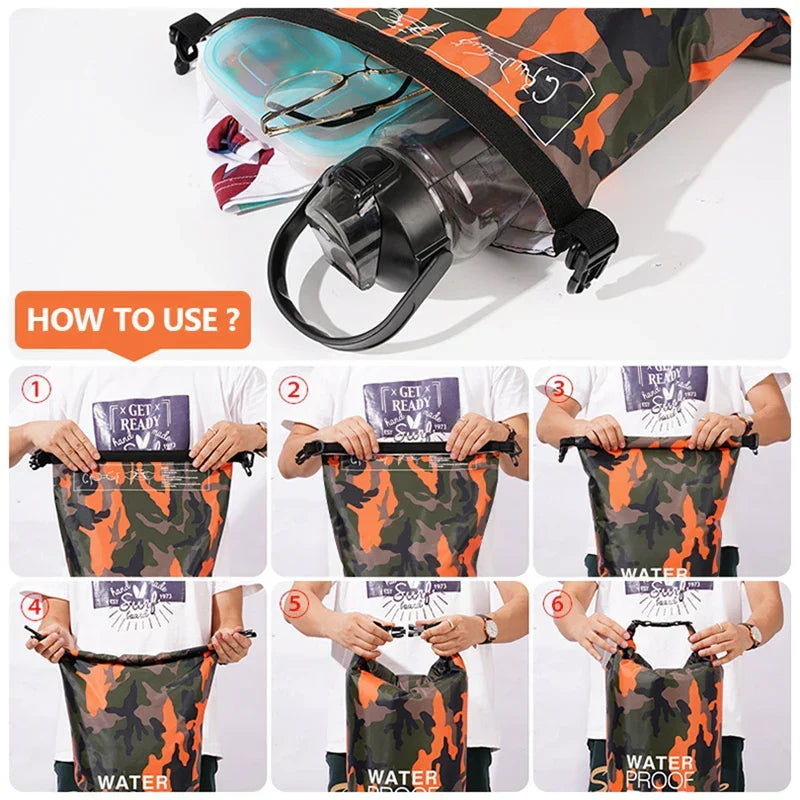 Travel waterproof backpack, perfect for beach trips & adventures. Wet/dry separation organizes essentials.