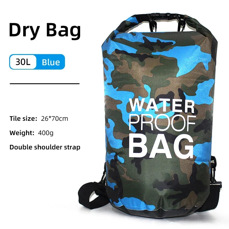 Rugged waterproof backpack with wet/dry compartment. Protects electronics on hikes, camping & beach trips.