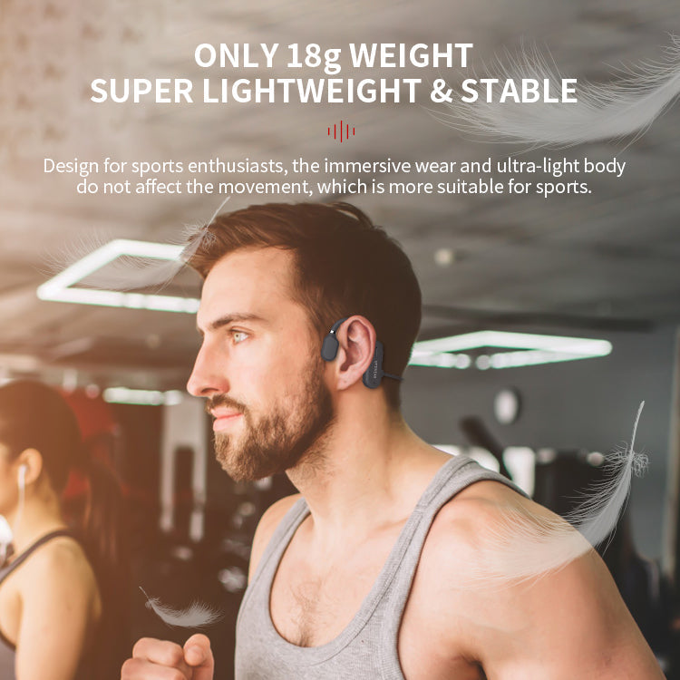 Stereo bone conduction headphones, Bluetooth wireless, waterproof, clear audio for gym & running.