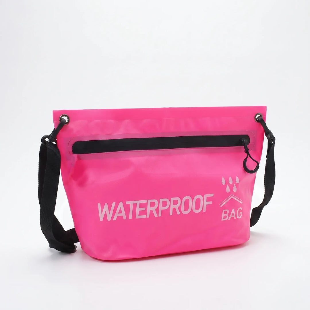 Adventure-ready waterproof dry bag crossbody pouch, safeguarding your phone & gear during any outdoor trip.