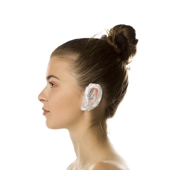 Unisex waterproof ear covers (100 pack) for showering & bathing. Ideal ear protection, post-surgery hygiene.