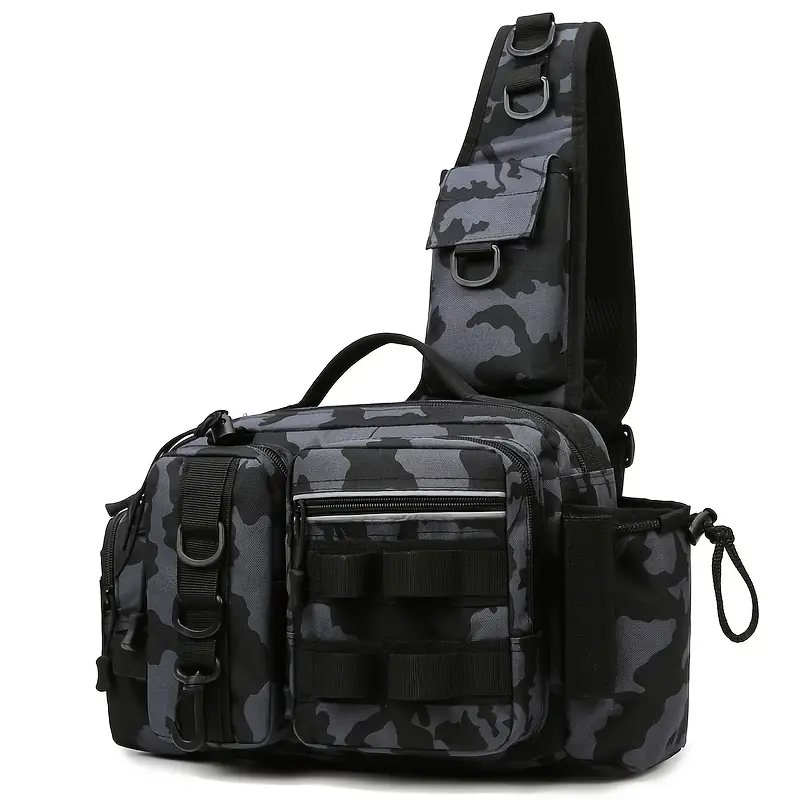 Robust waterproof fishing waist pack, durable gear bag for all weather, adjustable & versatile.
