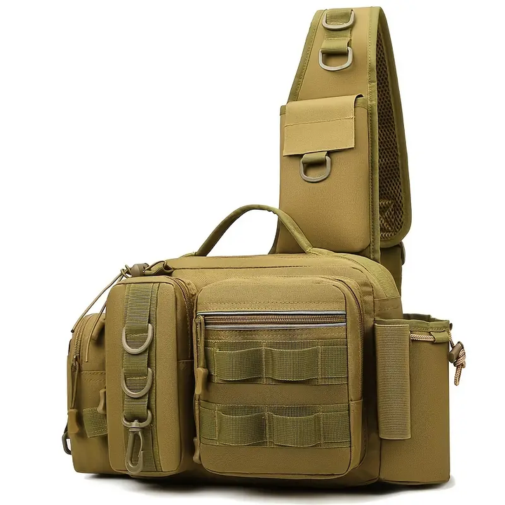 Unisex waterproof fishing gear bag, durable waist pack for tackle, ideal for outdoor adventures.
