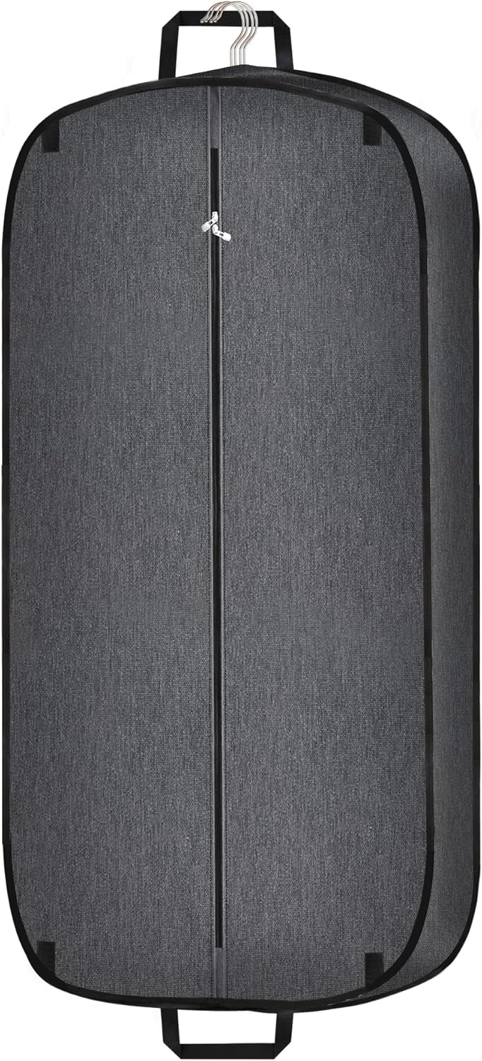 Unisex waterproof foldable garment bag for suits & dresses. Ideal travel cover & clothing storage for business trips.