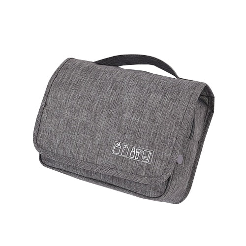 Portable hanging toiletry bag, perfect for luggage, ensuring organized travel essentials.