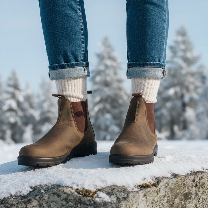 Unisex waterproof insulated snow boots, black with non-slip sole, for winter outdoor activities