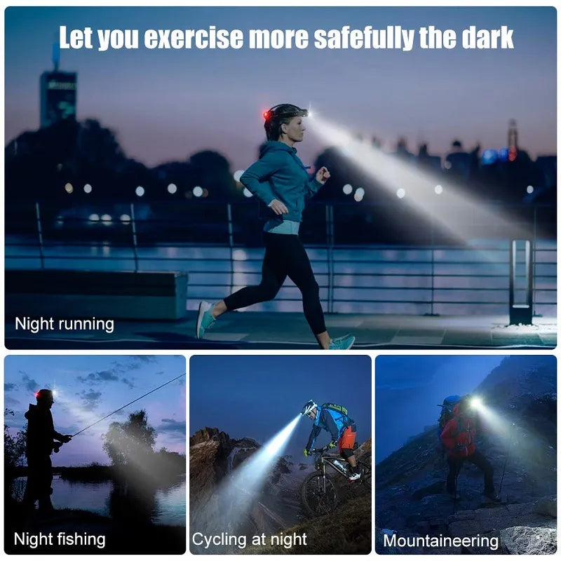 Compact outdoor headlamp, LED light, waterproof for all weather, with practical zoom function