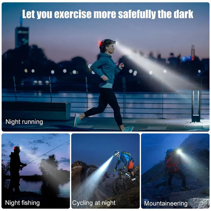 Compact outdoor headlamp, LED light, waterproof for all weather, with practical zoom function