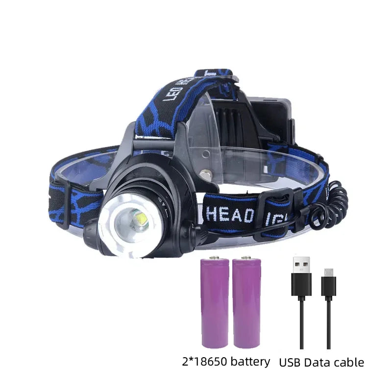 Versatile unisex LED headlamp, waterproof, zoom feature, perfect for detailed outdoor work