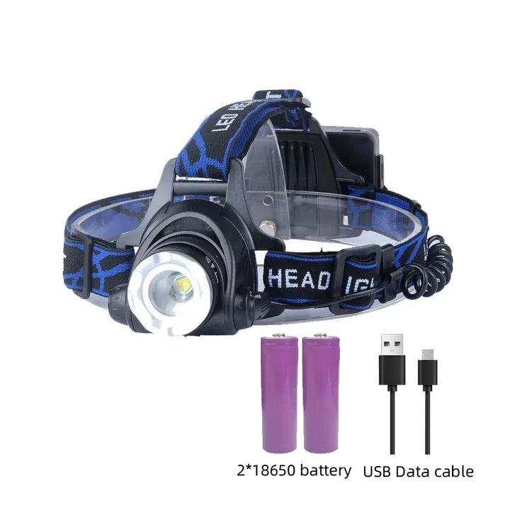 Versatile unisex LED headlamp, waterproof, zoom feature, perfect for detailed outdoor work