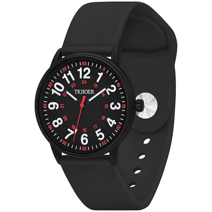 Healthcare watch with luminous dial, waterproof, unisex, robust for daily use by medical professionals.