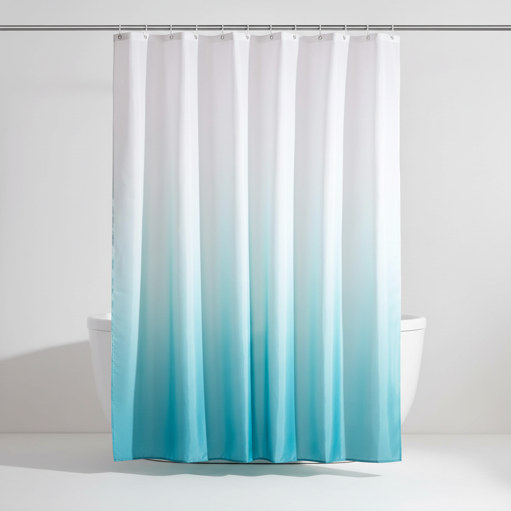 Unisex waterproof gradient polyester shower curtain: a practical and stylish addition to any bath decor.