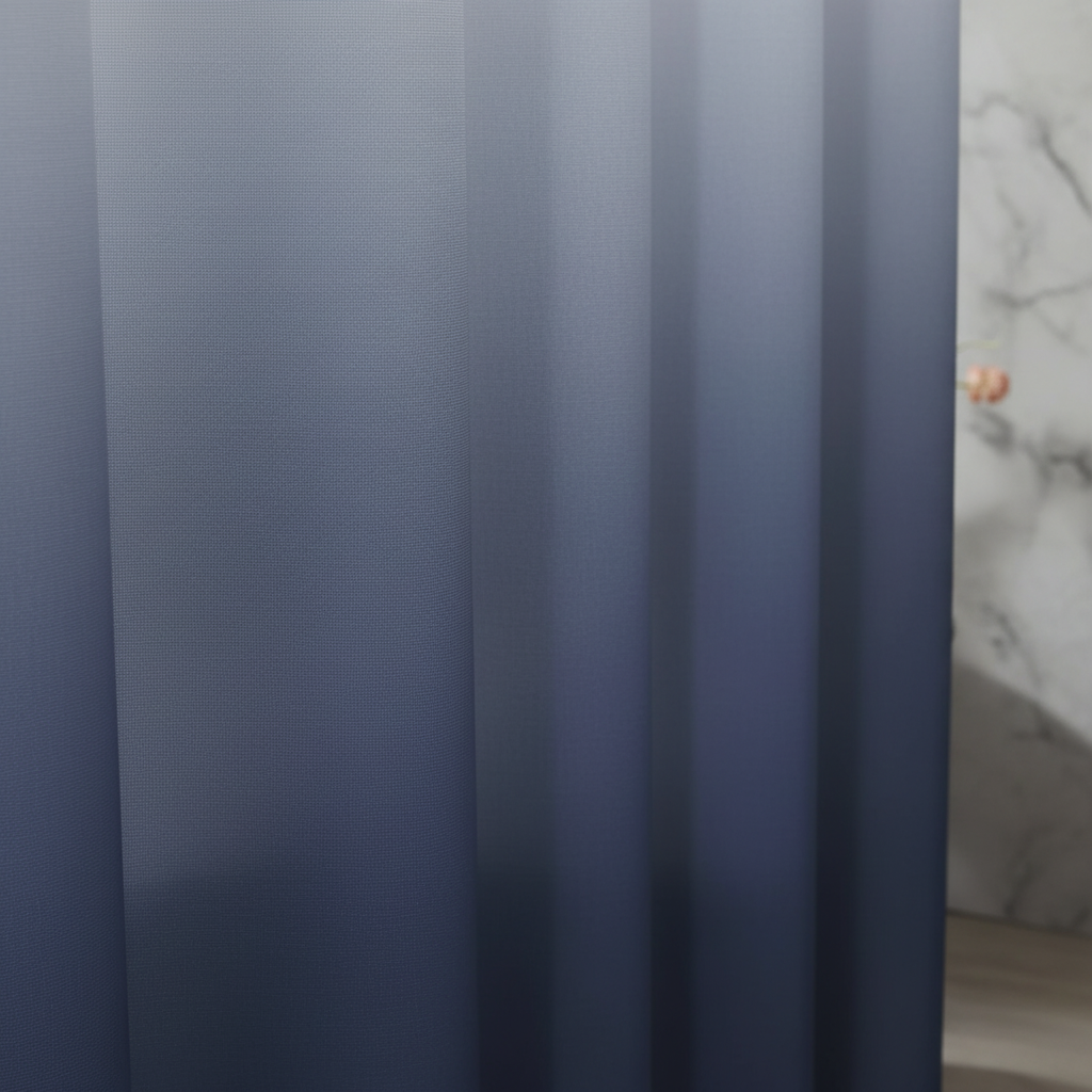 High-quality waterproof shower curtain made from durable polyester with a unique gradient design.