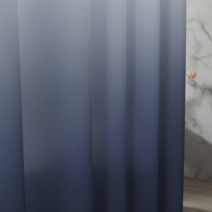 High-quality waterproof shower curtain made from durable polyester with a unique gradient design.