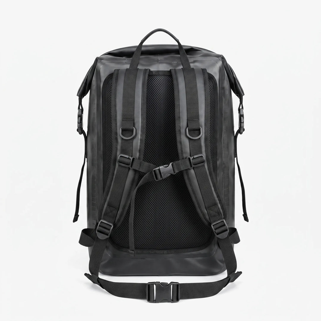 Stylish & rugged unisex waterproof roll top backpack for outdoor adventures. Essential gear for wet conditions and travel.