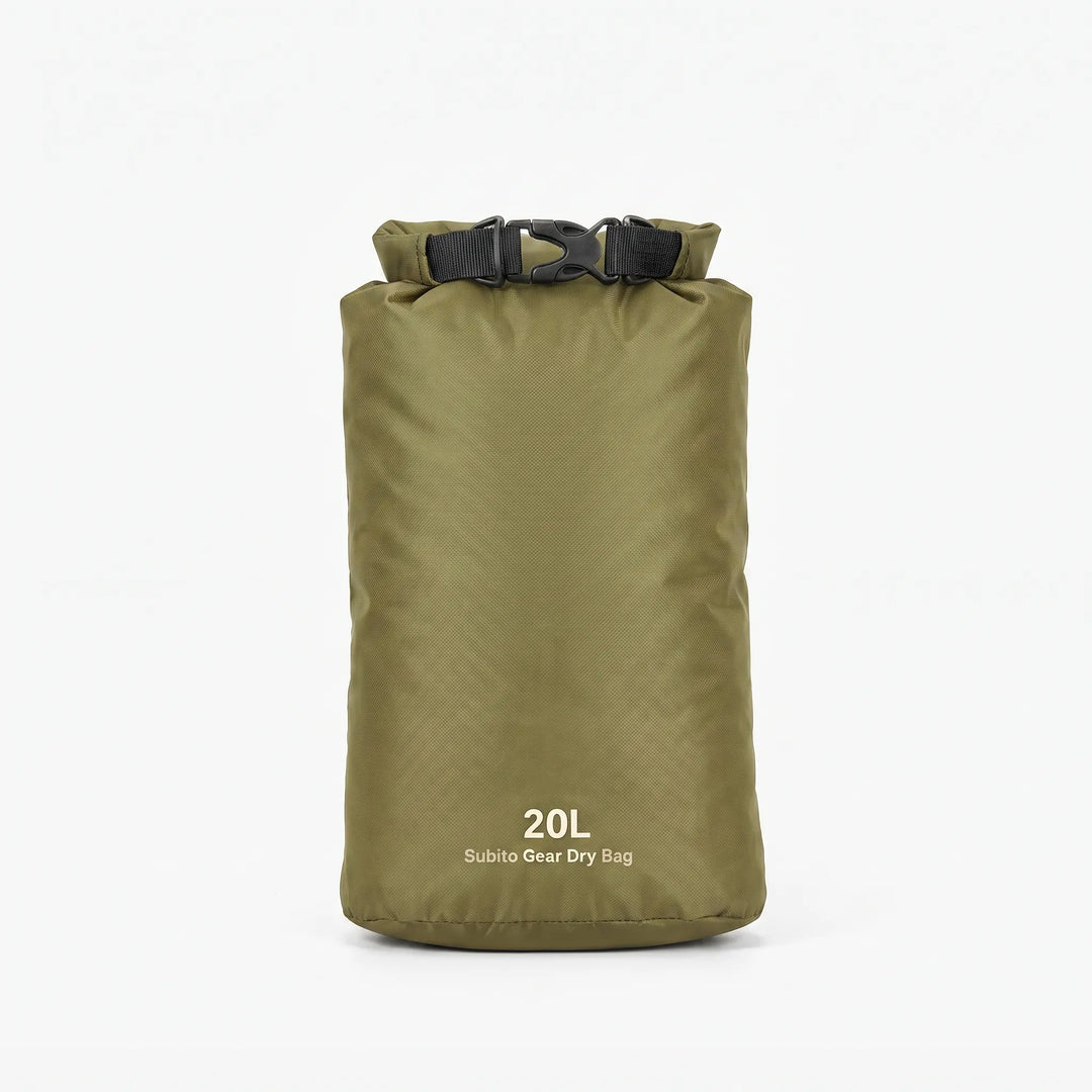Waterproof roll-top dry bag, ideal for boating, kayaking, and protecting gear from water on any trip.