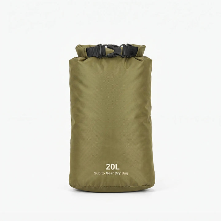 Waterproof roll-top dry bag, ideal for boating, kayaking, and protecting gear from water on any trip.