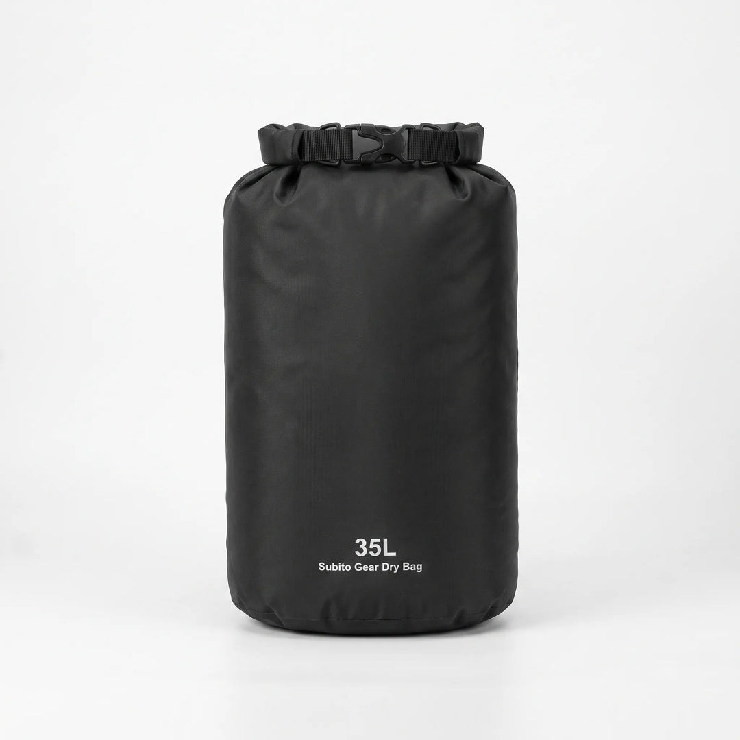 Rugged waterproof storage sack with roll-top design. Durable dry bag for camping, hiking & travel.