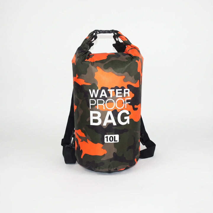 Adventure travel dry bag with roll-top seal, great for protecting electronics on wet excursions.