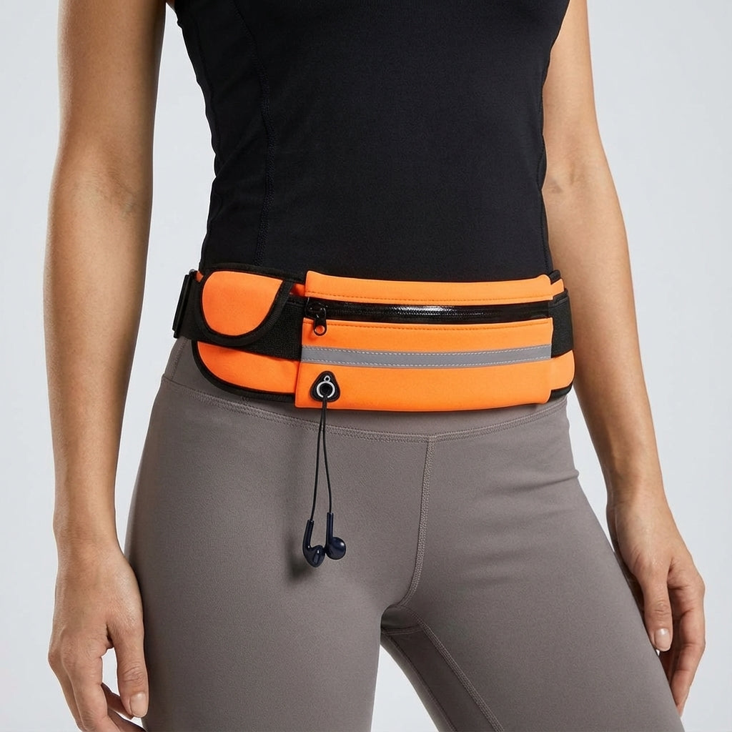 Adjustable waterproof running waist bag, suitable for phones and keys during sports activities
