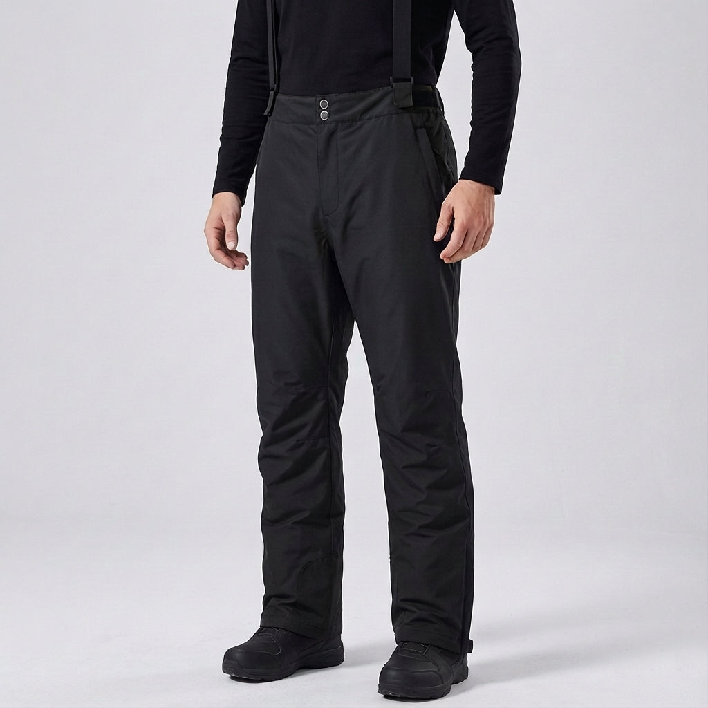 Back view of unisex ski trousers Mitchell, highlighting reinforced seat and ankle cuffs