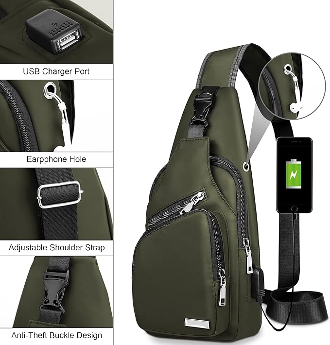 Unisex model walking with the WaveSling sling bag, showcasing its practical and fashion-forward look for daily carry