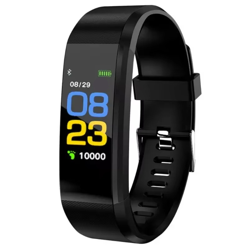 Unisex waterproof smartwatch for fitness & health tracking. Monitors heart rate, blood pressure, and daily activity.