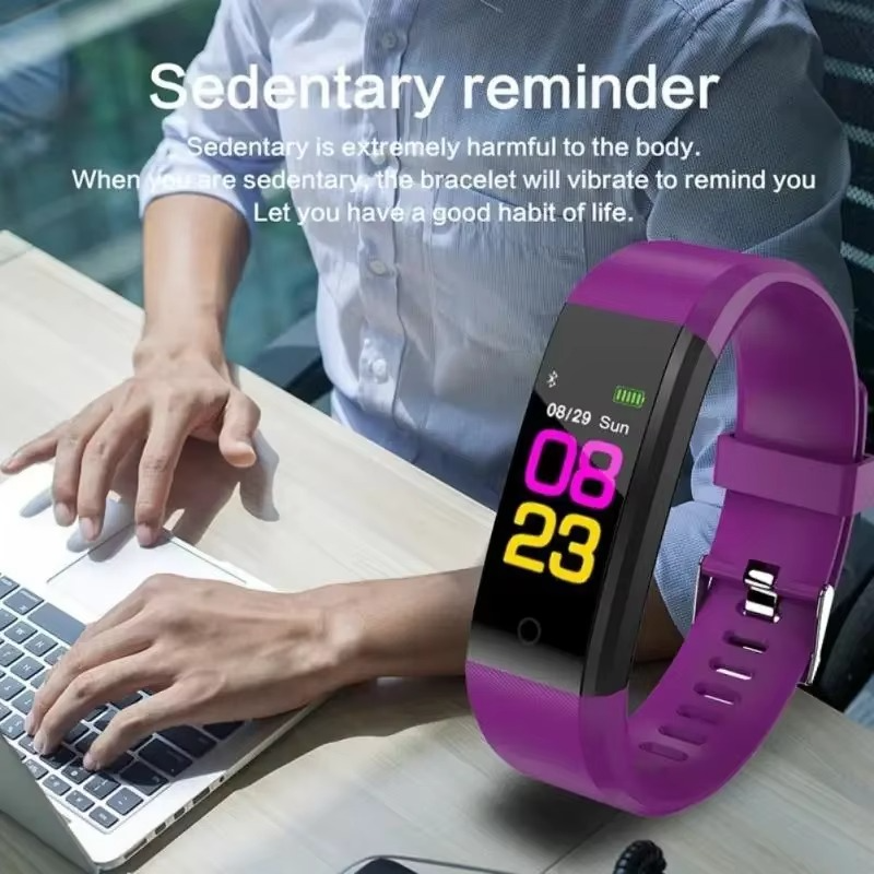 Digital display unisex smartwatch & fitness tracker. Waterproof, monitors heart rate, blood pressure, and sleep.