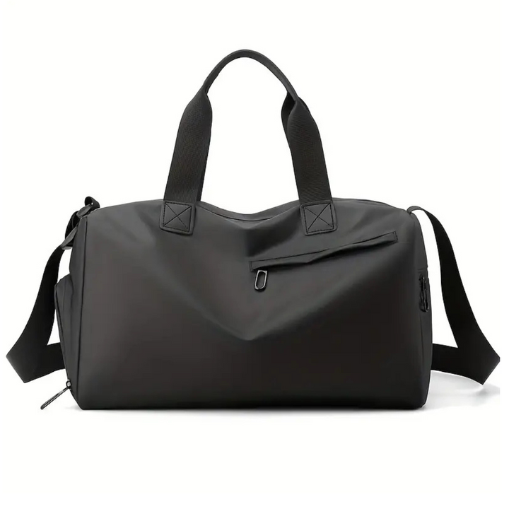 Durable waterproof gym bag for men & women, featuring a separate shoe compartment & ample space.