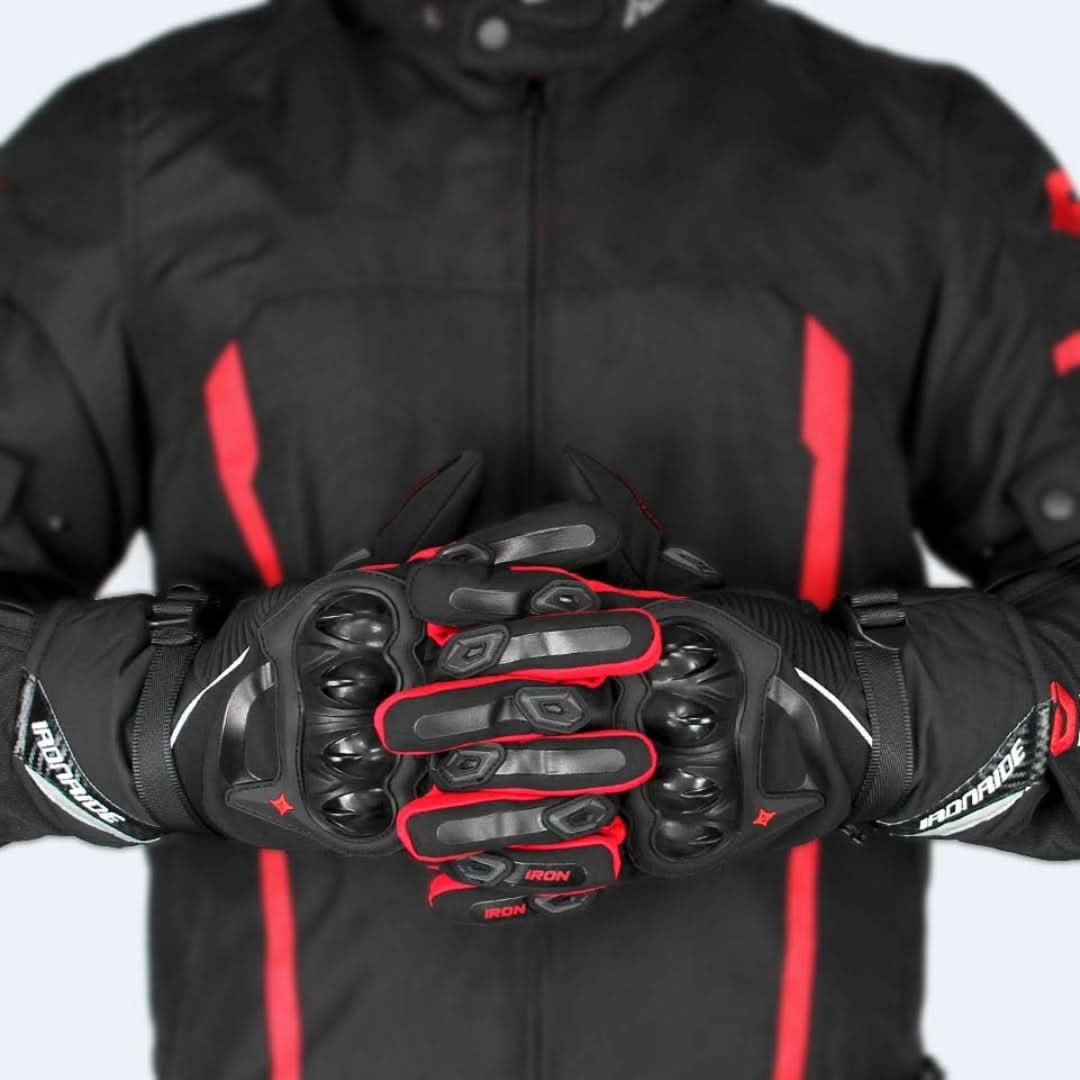 Unisex waterproof thermal motorcycle gloves for winter riding & cold weather protection.