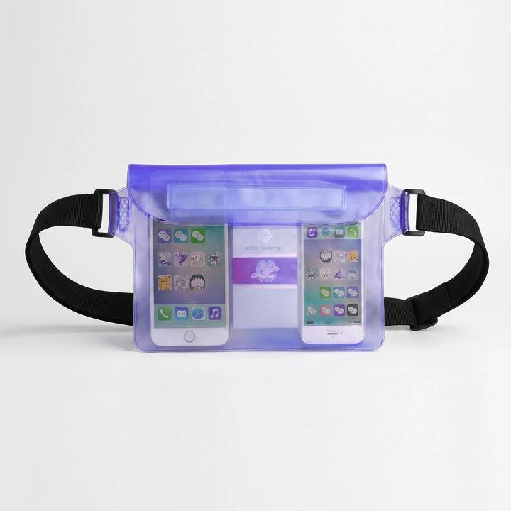 Stylish translucent waterproof waist pack, perfect for beach, water sports. See contents easily.