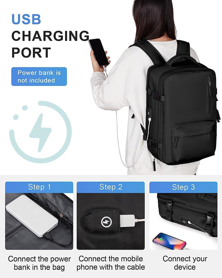 Secure waterproof travel backpack protecting your laptop and gear in any weather.