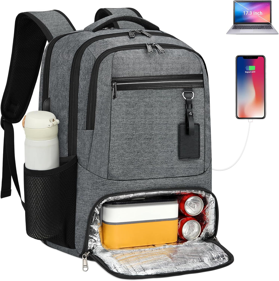 Unisex waterproof USB laptop backpack, perfect for daily commute & travel.