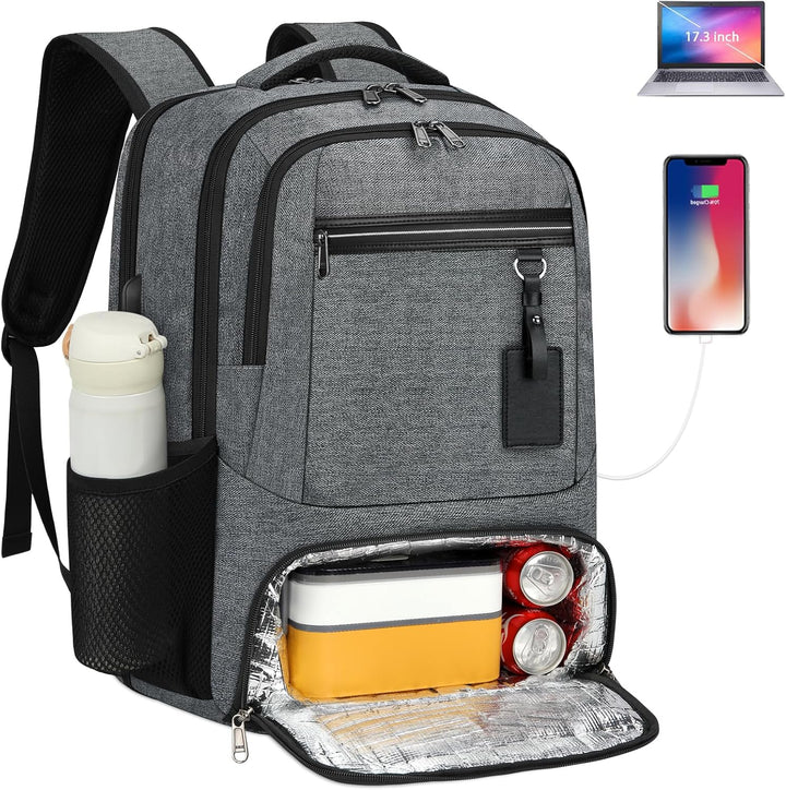 Unisex waterproof USB laptop backpack, perfect for daily commute & travel.