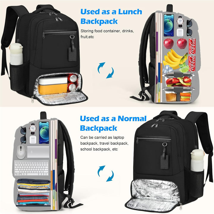 Ergonomic waterproof USB laptop backpack, comfortable for long commutes & journeys.