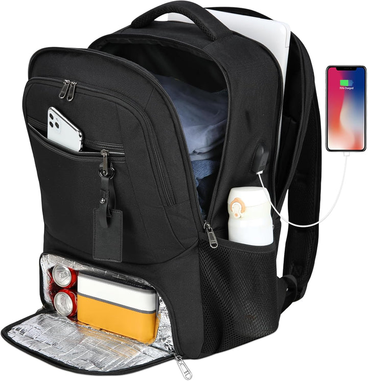 Efficient waterproof commuter backpack, perfect for laptops & charging on the go.