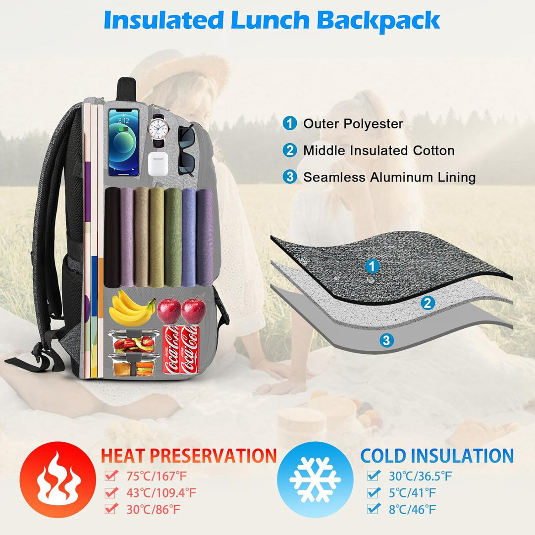 Durable waterproof USB tech backpack, protecting your laptop on commute & trips.