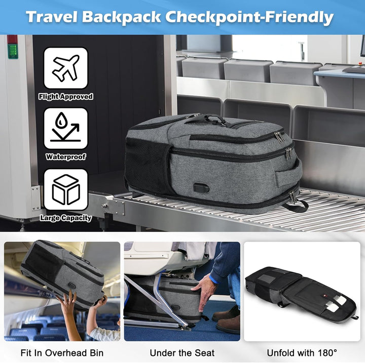 Stylish unisex waterproof commuter backpack with USB, great for work or school.
