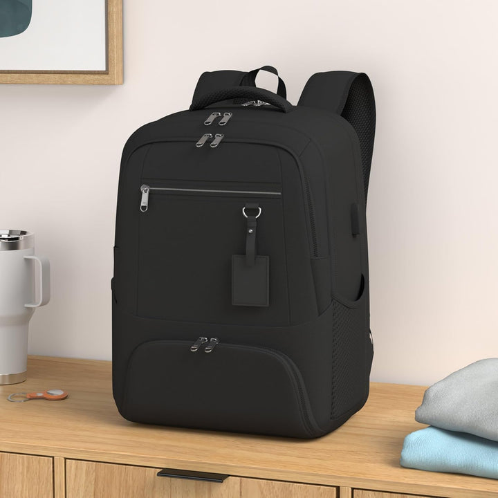 Tech-friendly waterproof laptop backpack with integrated USB charging for devices.