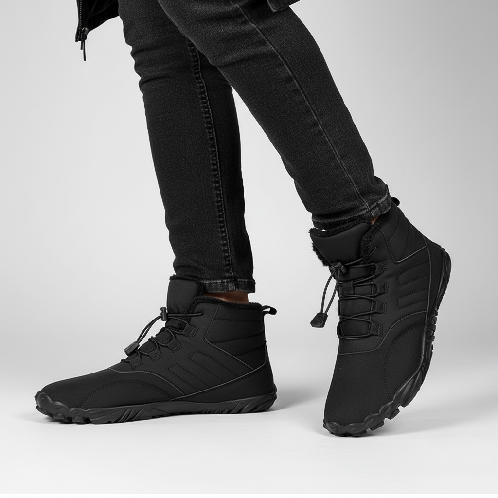 Close-up of Isaac unisex waterproof winter boot featuring warm lining and durable outdoor design