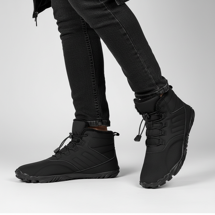 Close-up of Isaac unisex waterproof winter boot featuring warm lining and durable outdoor design