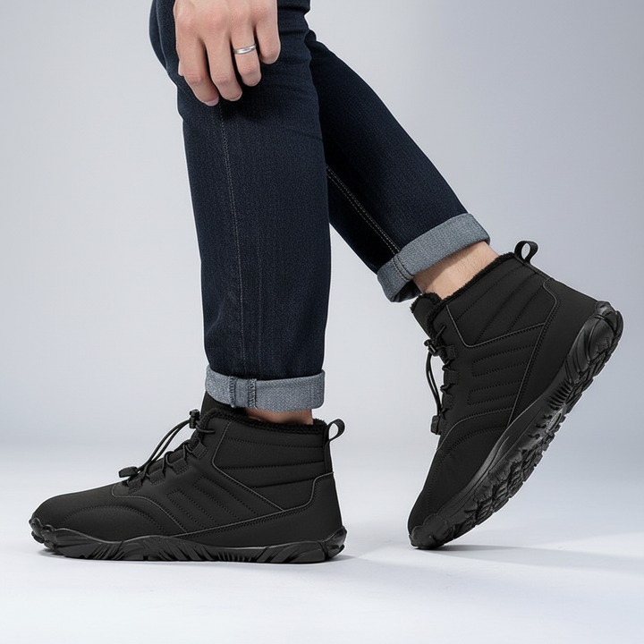 Side view of Isaac waterproof winter boot, showing robust construction and flexible anti-slip sole