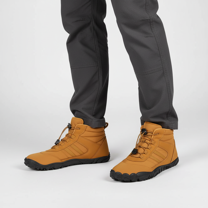 Top-down view of Isaac unisex waterproof winter boots, practical for hiking and cold weather
