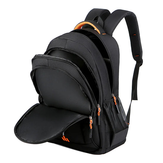 Internal pockets & compartments of organized unisex backpack, great for daily essentials.