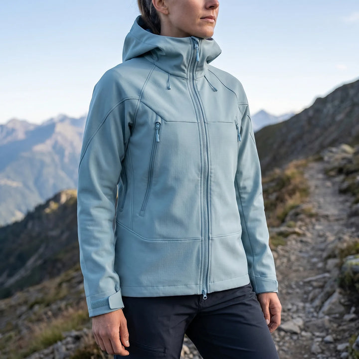 Adventure-ready unisex outdoor jacket with hood, ideal for travel and activewear.