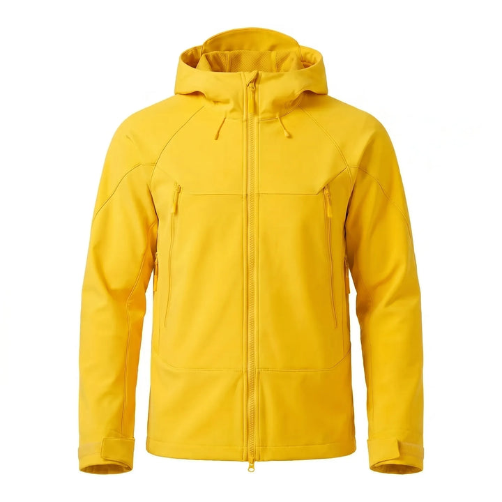 Windproof & water-repellent hooded outdoor jacket for unisex explorers.