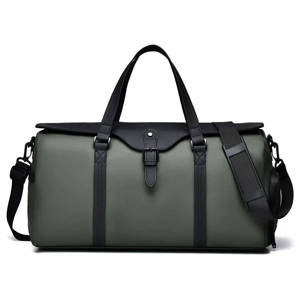 Functional travel duffle bag with dedicated shoe compartment, a versatile unisex accessory.