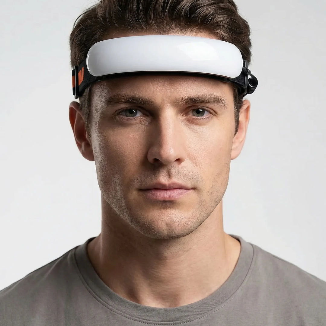 Bright COB headlamp for night hiking, camping, fishing, & emergencies. Rechargeable, hands-free outdoor gear.